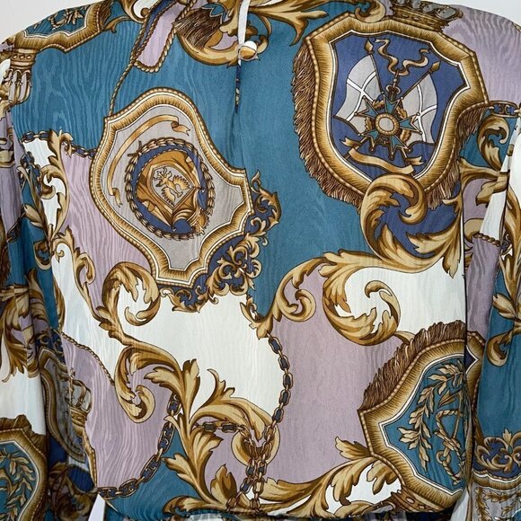 Diane Freis Original Georgette Dress Womens Braid Work Pleated Scarf Vintage - Picture 16 of 16